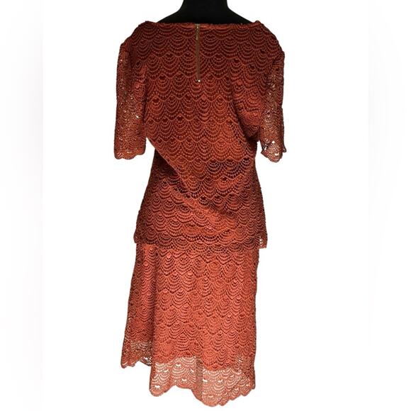 Y2K Crochet Lace Sheer Sleeve Top Midi Skirt Set Womens Size L Romantic Feminine - Picture 5 of 7